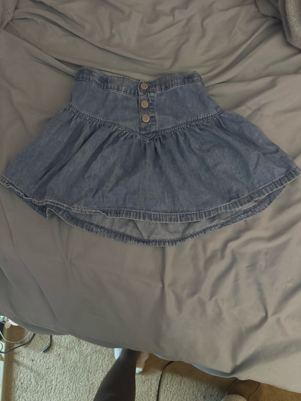 Cat & Jack Girls' Denim Ruffle Skirt in Blue